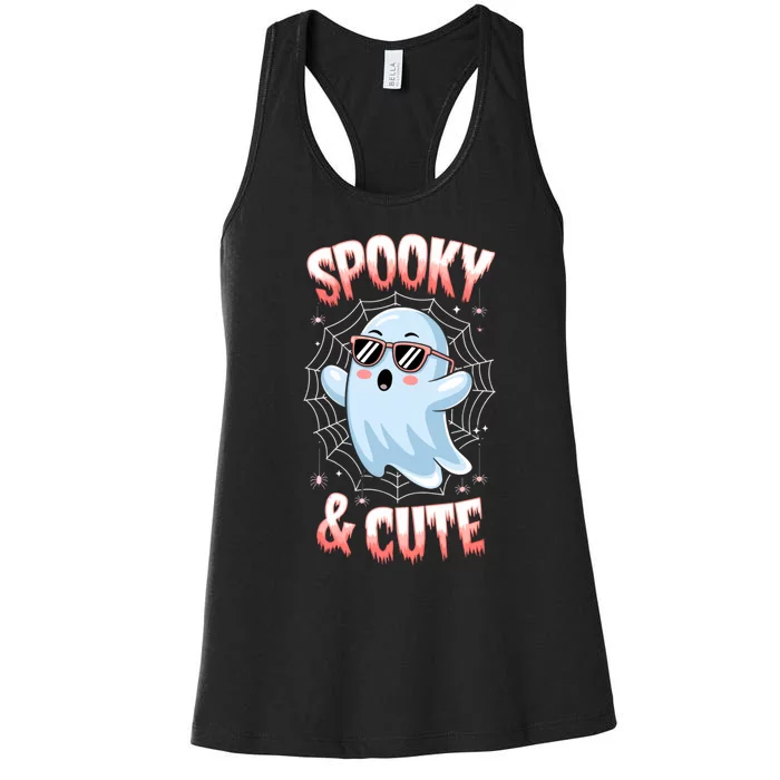 Spooke And Cute Ghost Happy Haloween Costume Women's Racerback Tank