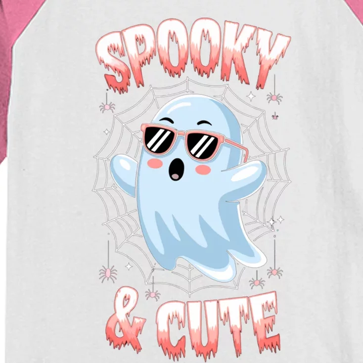 Spooke And Cute Ghost Happy Haloween Costume Kids Colorblock Raglan Jersey