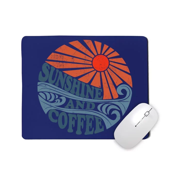 Sunshine And Coffee Funny Retro 70S Vintage Beach Vacation Mousepad