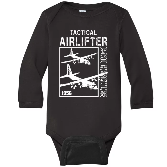 Simple Aircraft C130 Hercules Baby Long Sleeve Bodysuit