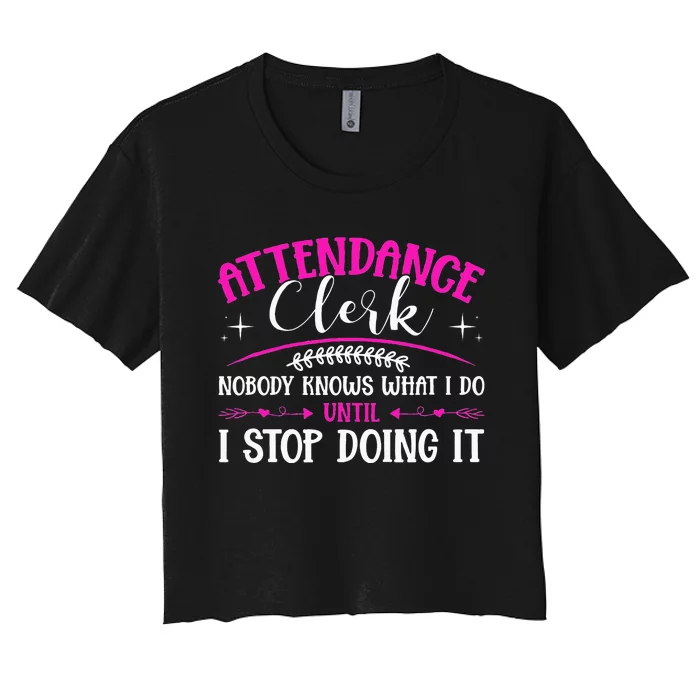 School Attendance Clerk Women's Crop Top Tee