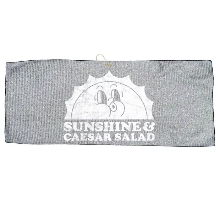 Sunshine And Caesar Salad Retro Vintage Sun Cool Gift Large Microfiber Waffle Golf Towel