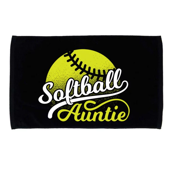 Softball Aunt Coach Softball Auntie Meaningful Gift Microfiber Hand Towel