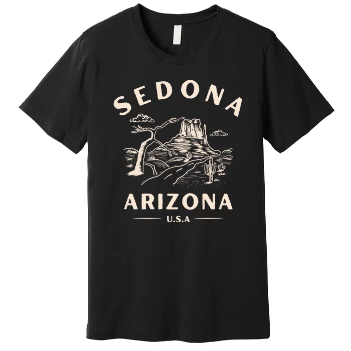 Sedona Arizona Cactus Sunset Desert Premium T-Shirt