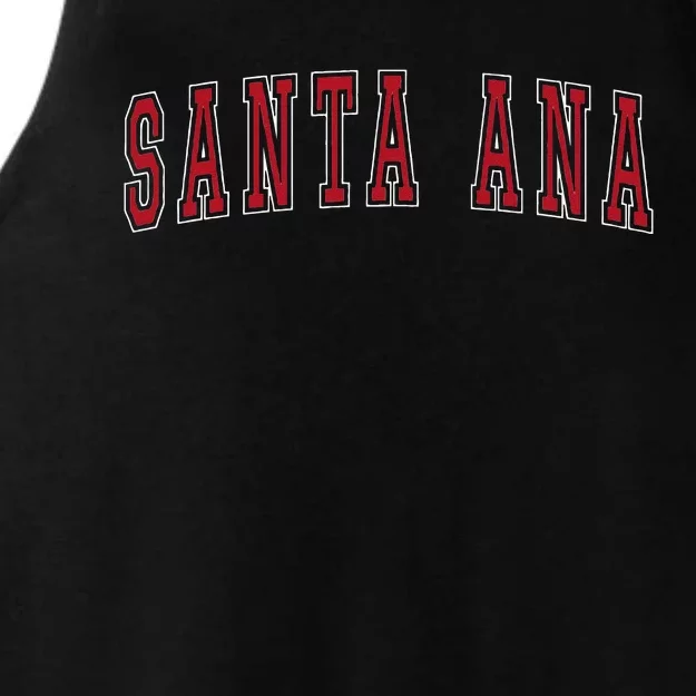 Santa Ana California Souvenir Vacation College Style Red Ladies Tri-Blend Wicking Tank