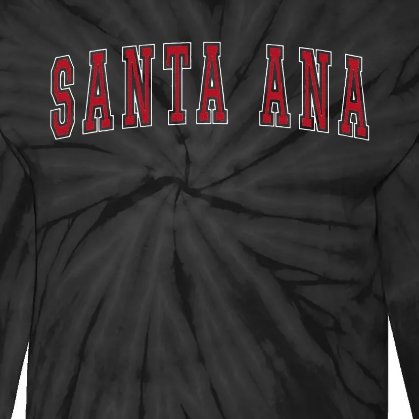 Santa Ana California Souvenir Vacation College Style Red Tie-Dye Long Sleeve Shirt