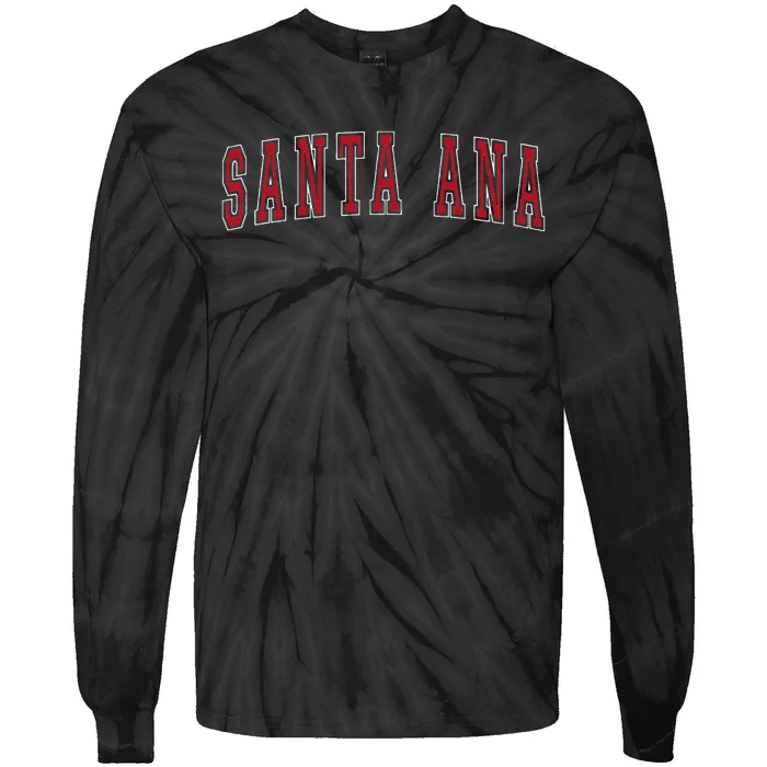 Santa Ana California Souvenir Vacation College Style Red Tie-Dye Long Sleeve Shirt