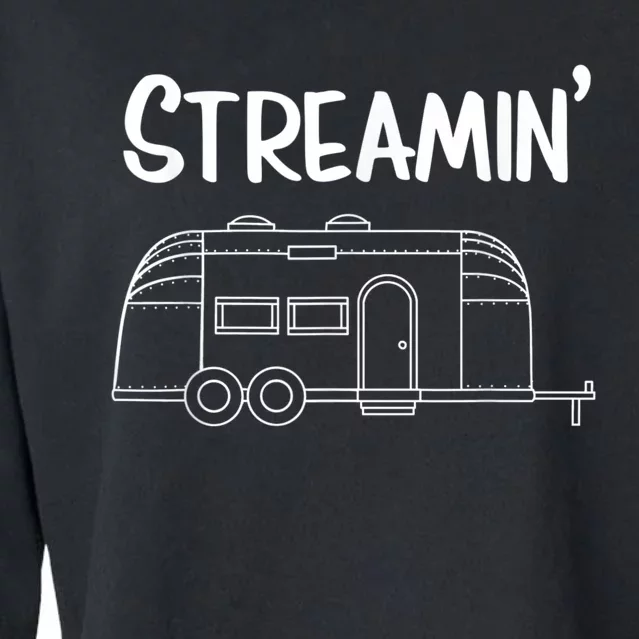 Streamin' Airstream Camping Cropped Pullover Crew