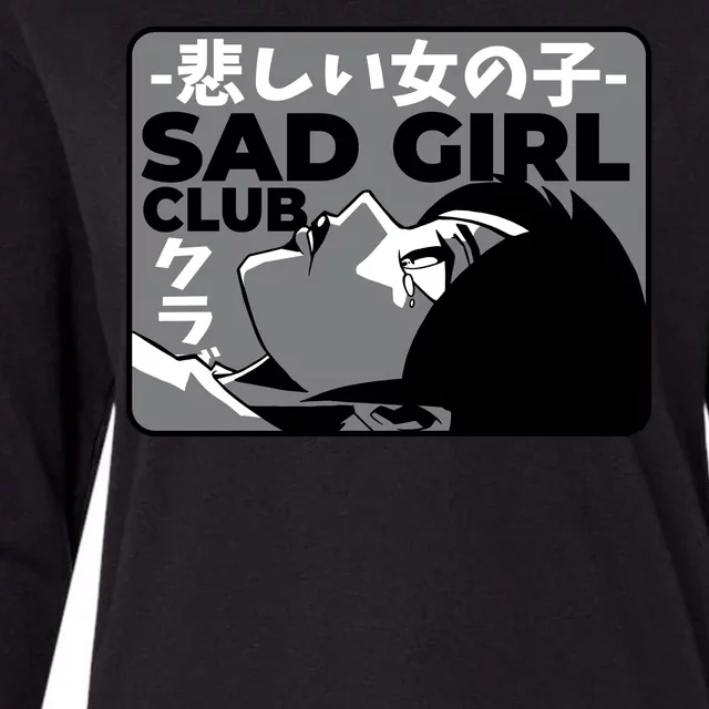 Sad Girl Club Anime Womens Cotton Relaxed Long Sleeve T-Shirt