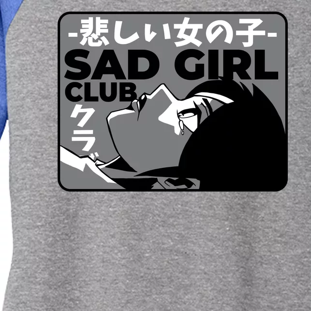 Sad Girl Club Anime Women's Tri-Blend 3/4-Sleeve Raglan Shirt