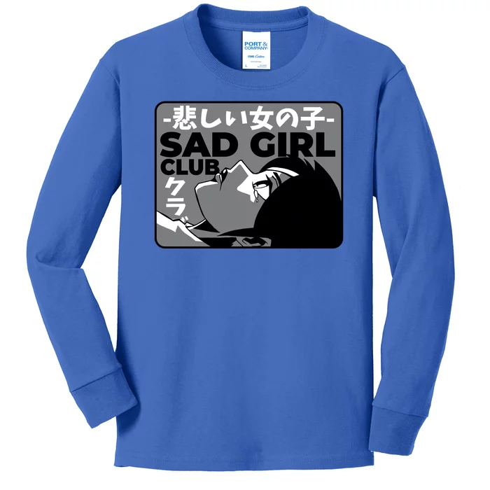 Sad Girl Club Anime Kids Long Sleeve Shirt