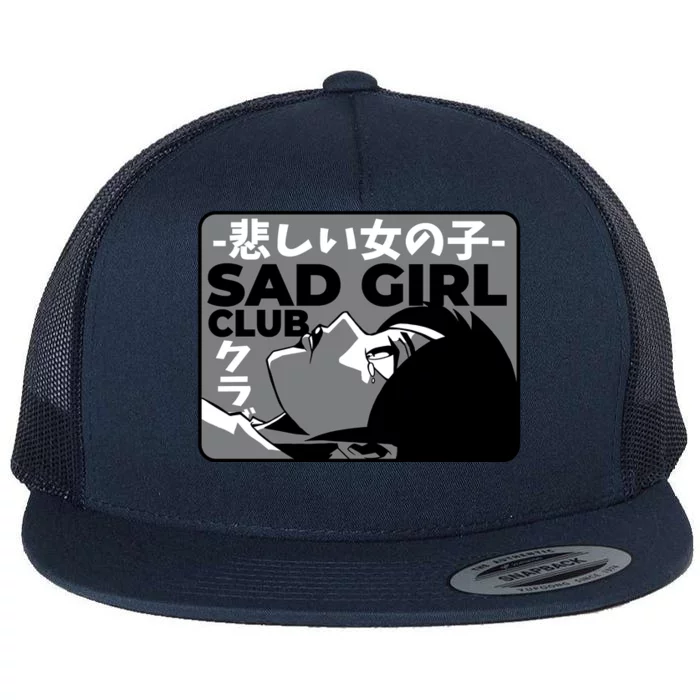 Sad Girl Club Anime Flat Bill Trucker Hat