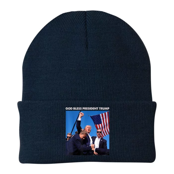 Shooting At Donald Trump Rally Gift God Bless President Trump Knit Cap Winter Beanie