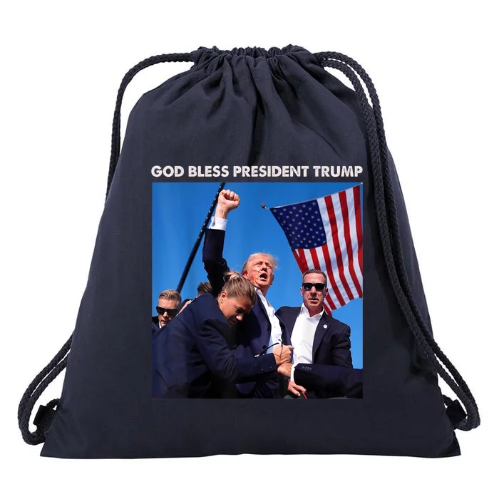 Shooting At Donald Trump Rally Gift God Bless President Trump Drawstring Bag