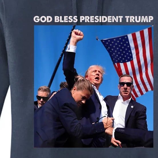 Shooting At Donald Trump Rally Gift God Bless President Trump Women's Pullover Hoodie