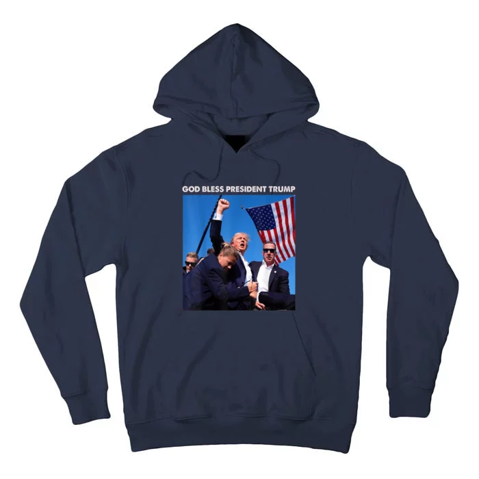 Shooting At Donald Trump Rally Gift God Bless President Trump Tall Hoodie