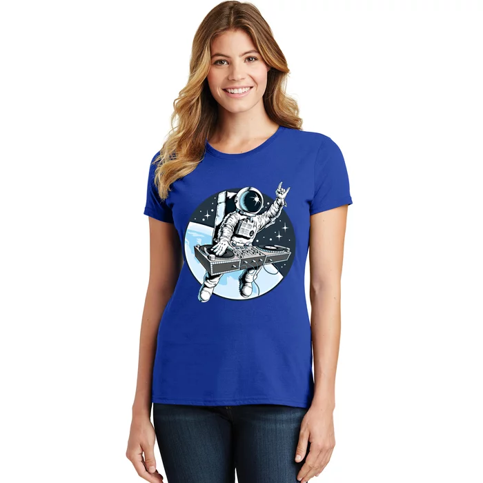 Space Astronaut Dj Disc Jockey Dancing Graphic Cool Designs Funny Gift Women's T-Shirt