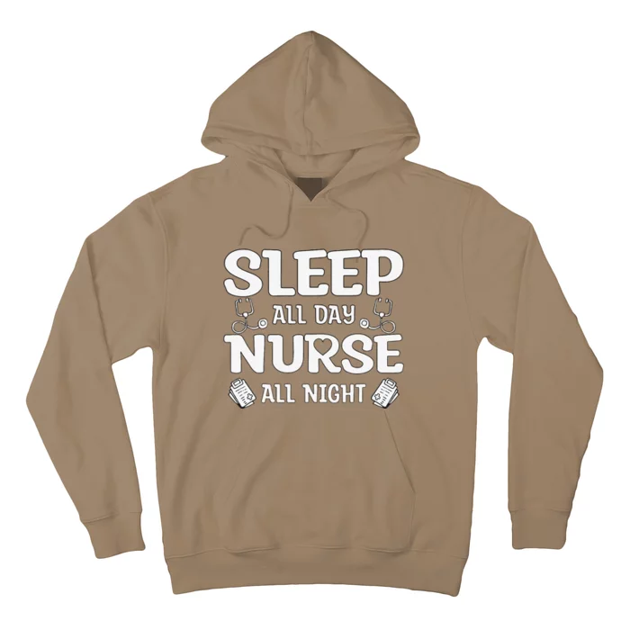 Sleep All Day Nurse All Night, Night Shift Nurses Cute Hoodie