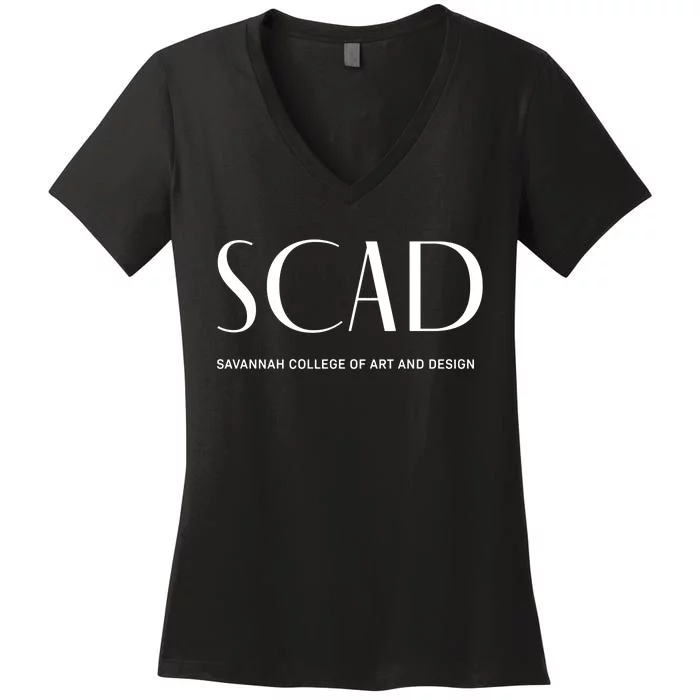 Scad Art Deco Style College Meaningful Women's V-Neck T-Shirt