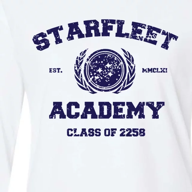 Starfleet Academy Distressed Womens Cotton Relaxed Long Sleeve T-Shirt