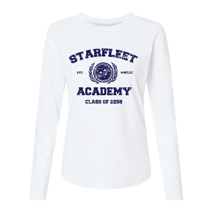 Starfleet Academy Distressed Womens Cotton Relaxed Long Sleeve T-Shirt