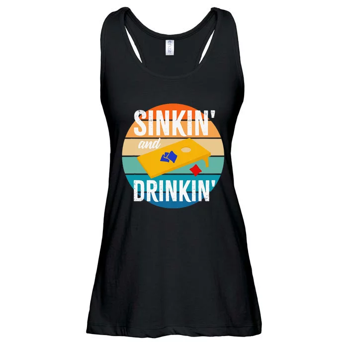 Sinkin' and Drinkin cornhole Sinking Drinking funny Cornhole Ladies Essential Flowy Tank