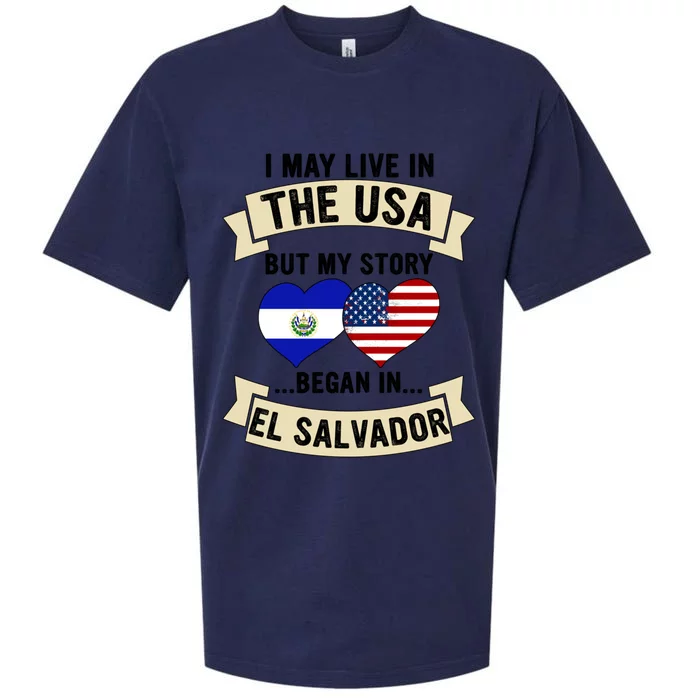 Salvadoran American Dad Mommy El Salvador Us Flag Heart Gift Sueded Cloud Jersey T-Shirt