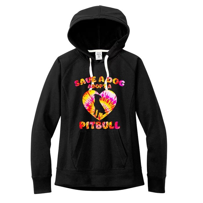 Save A Dog Adopt A Pitbull Cute Pittie Rescue Bully Owner Women's Fleece Hoodie