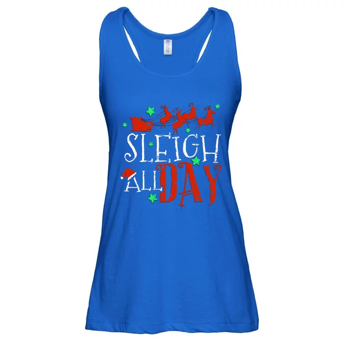 Sleigh All Day Funny Santa Sled Christmas Gift Ladies Essential Flowy Tank