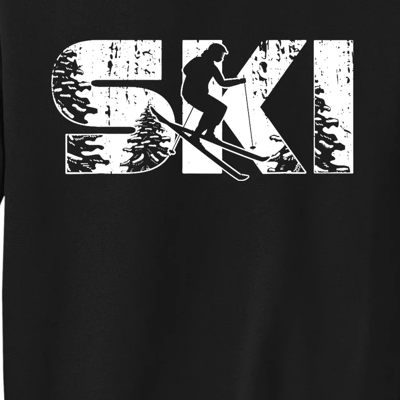 SKI Alpine Downhill Skiing Winter Sports Funny Skier Tall Sweatshirt