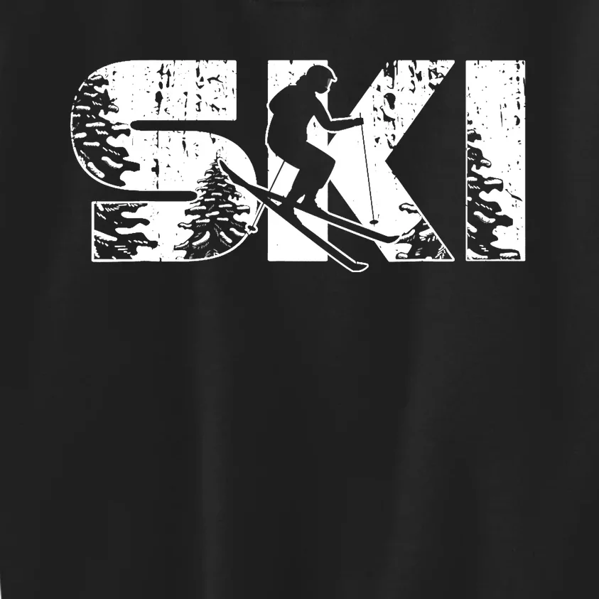 SKI Alpine Downhill Skiing Winter Sports Funny Skier Kids Sweatshirt