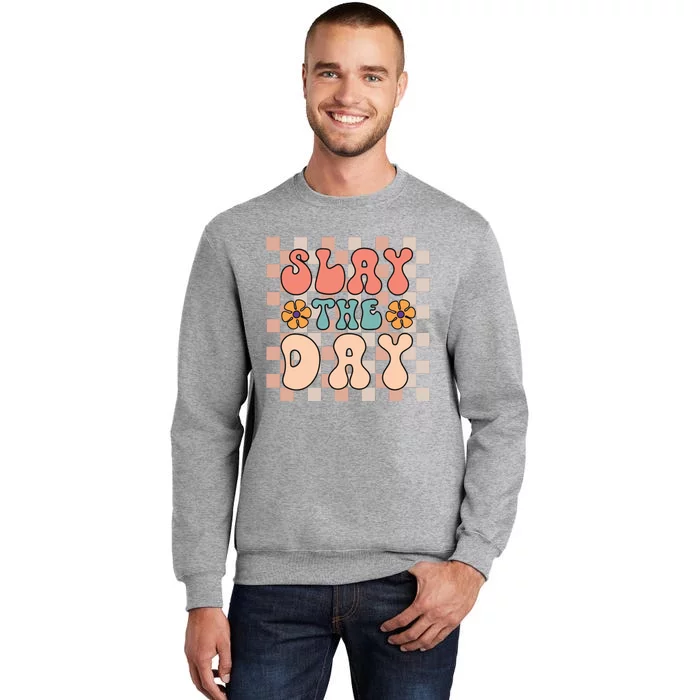 Slay All Day Gender Neutral Halloween Motivational Tall Sweatshirt