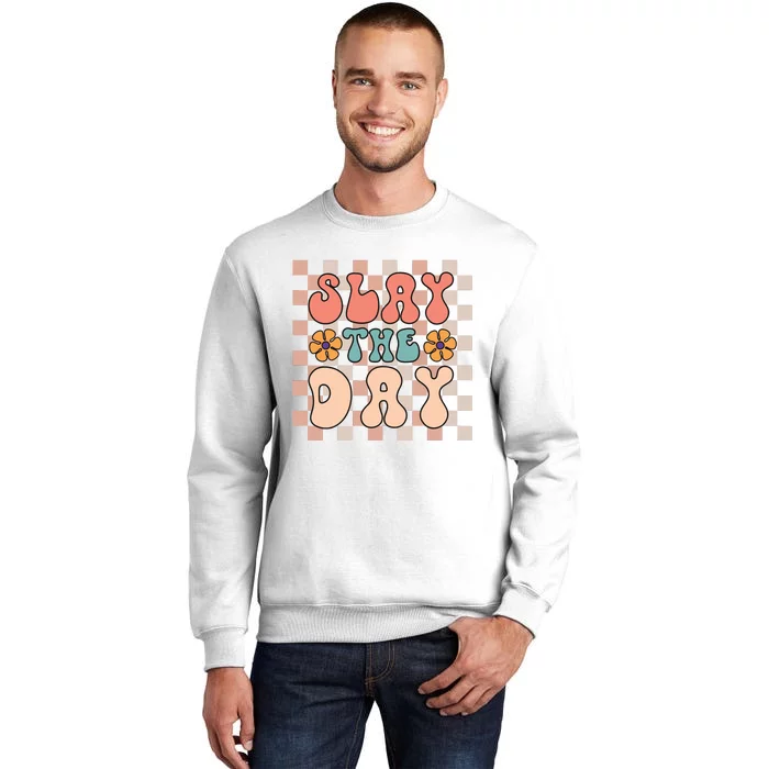 Slay All Day Gender Neutral Halloween Motivational Sweatshirt