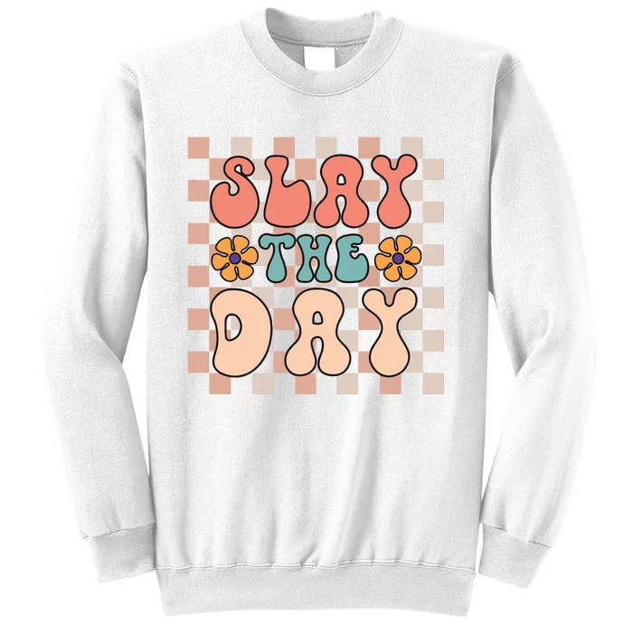 Slay All Day Gender Neutral Halloween Motivational Sweatshirt