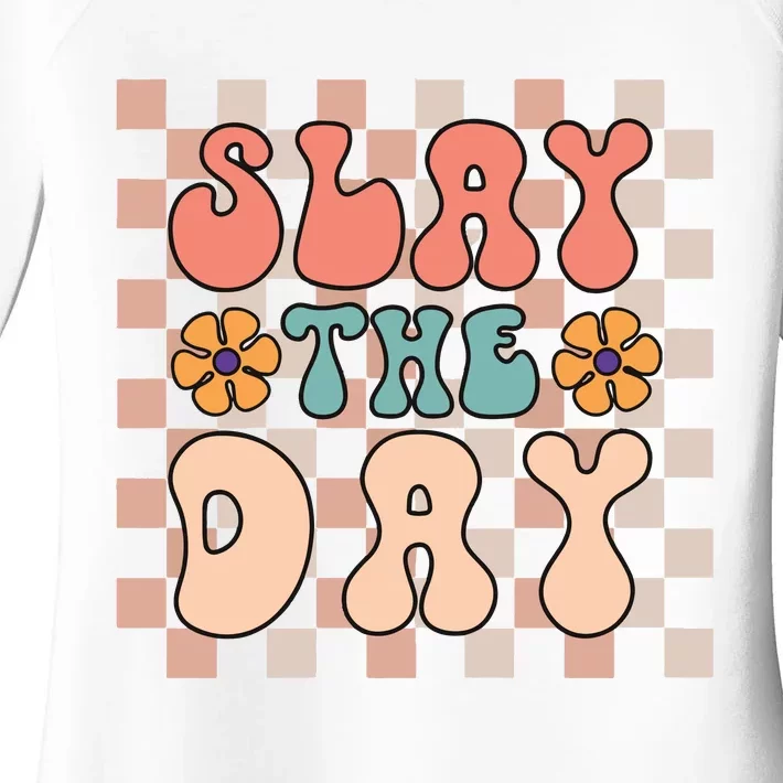 Slay All Day Gender Neutral Halloween Motivational Women's Perfect Tri Tunic Long Sleeve Shirt