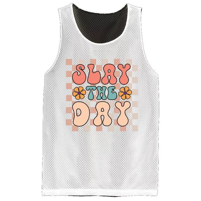 Slay All Day Gender Neutral Halloween Motivational Mesh Reversible Basketball Jersey Tank