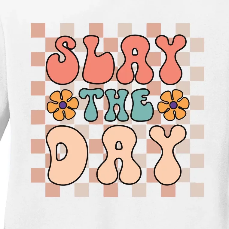 Slay All Day Gender Neutral Halloween Motivational Ladies Long Sleeve Shirt