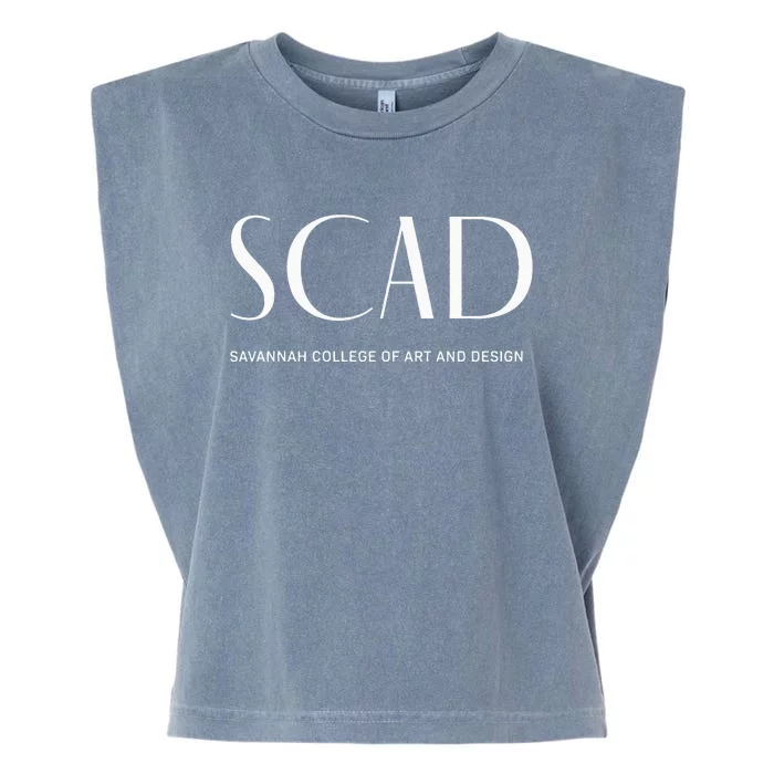 SCAD Art Deco Style College Long Sleeve Garment-Dyed Women's Muscle Tee