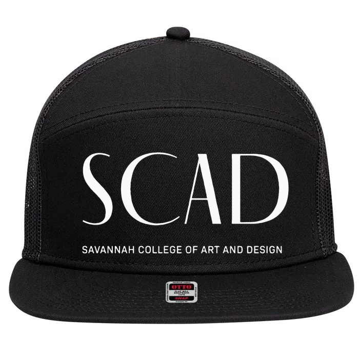 SCAD Art Deco Style College 7 Panel Mesh Trucker Snapback Hat