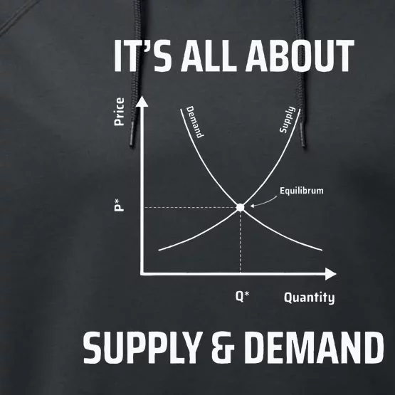 Supply And Demand Funny Economics Teacher & Economist Performance Fleece Hoodie