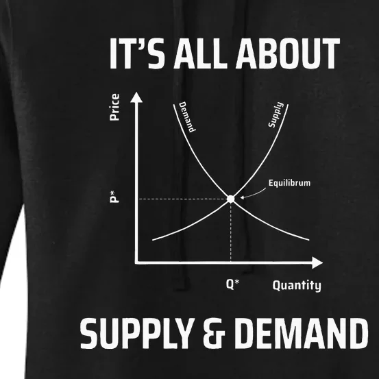 Supply And Demand Funny Economics Teacher & Economist Women's Pullover Hoodie