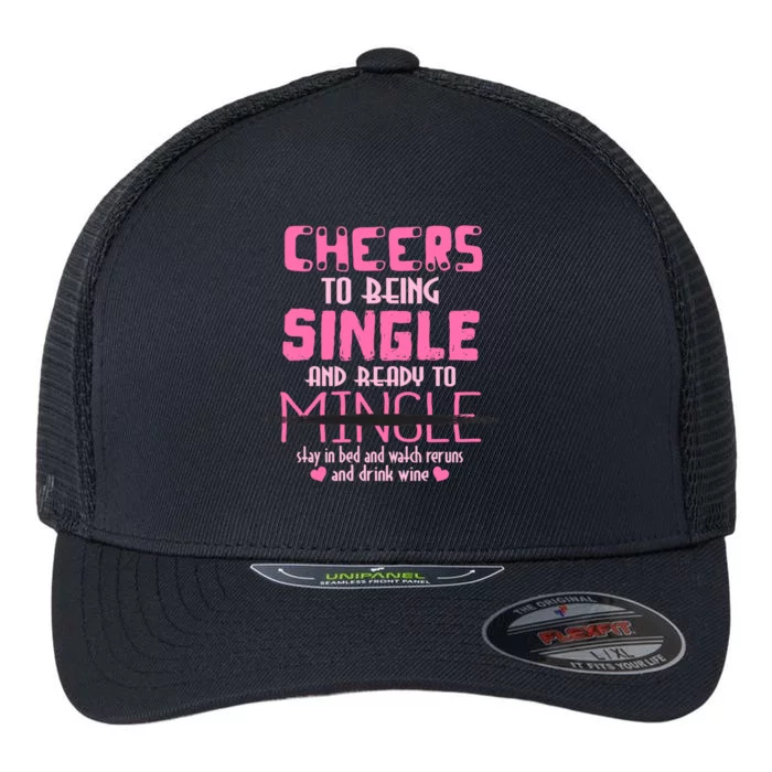 Single Awareness Day Funny Anti Valentines Day Funny Gift For Her Gift Flexfit Unipanel Trucker Cap