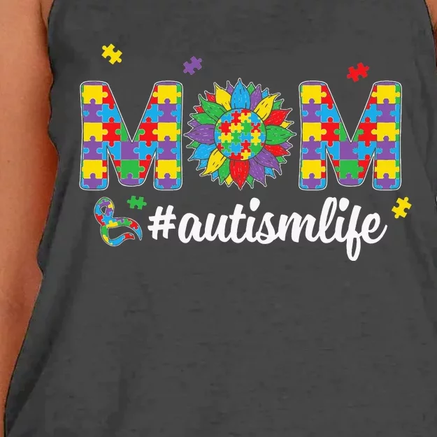 Snowman Autism Doesn't Come With A Manual It Comes With Mom Women's Knotted Racerback Tank