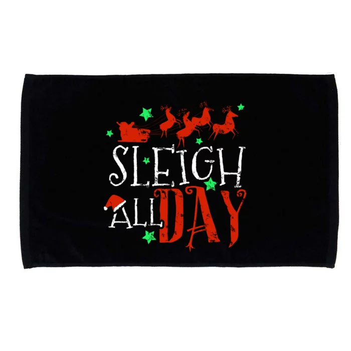 Sleigh All Day Funny Santa Sled Christmas Cute Gift Microfiber Hand Towel