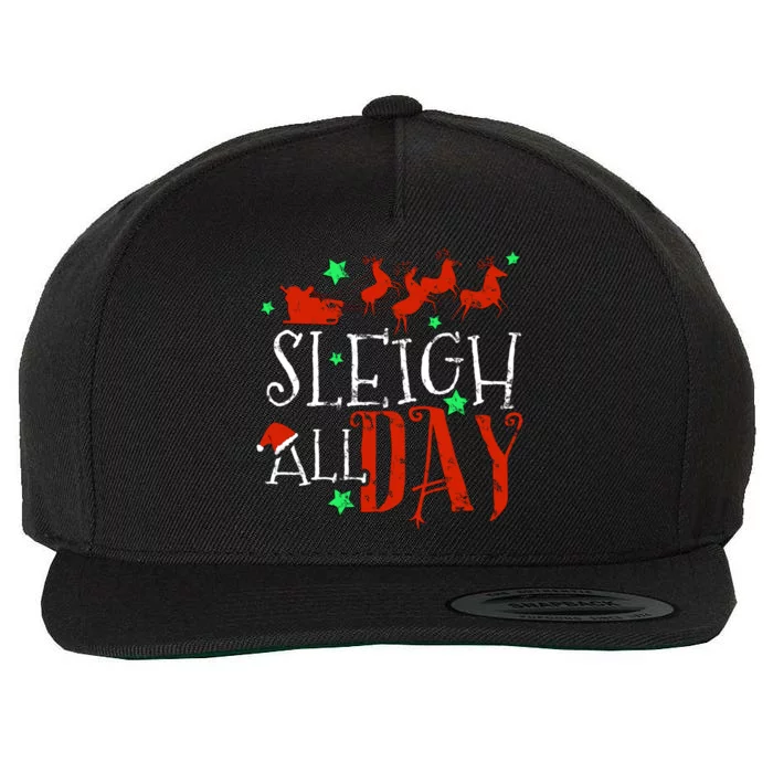 Sleigh All Day Funny Santa Sled Christmas Cute Gift Wool Snapback Cap