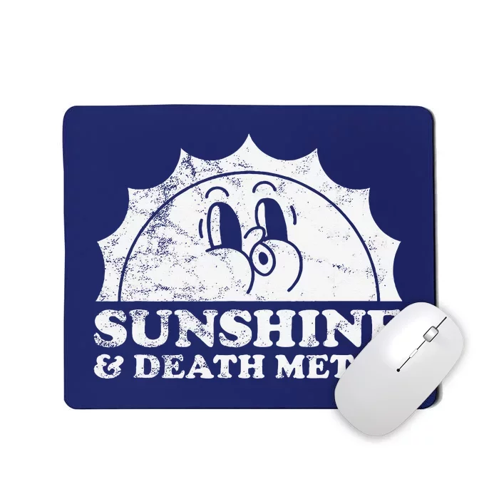 Sunshine And Death Metal Retro Vintage Sun Mousepad