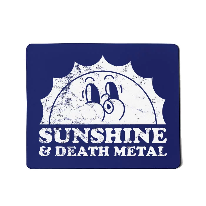 Sunshine And Death Metal Retro Vintage Sun Mousepad