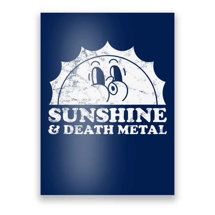 Sunshine And Death Metal Retro Vintage Sun Poster