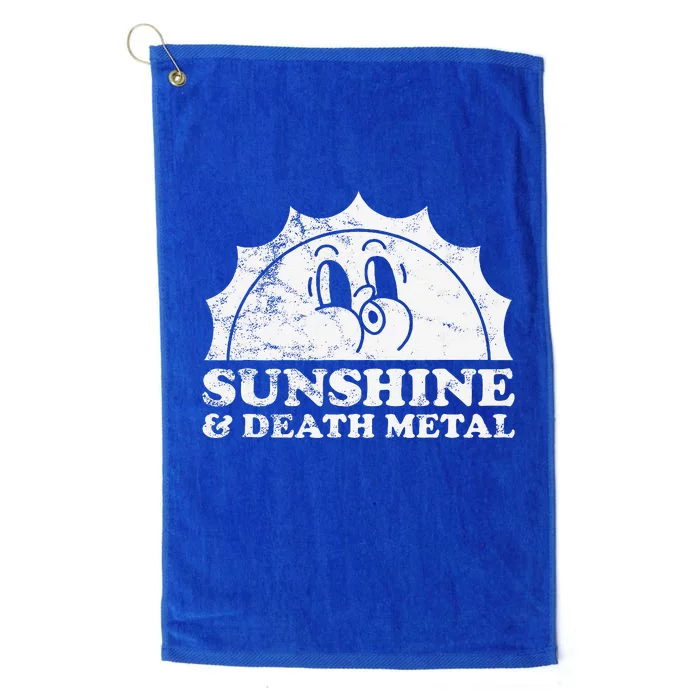 Sunshine And Death Metal Retro Vintage Sun Platinum Collection Golf Towel