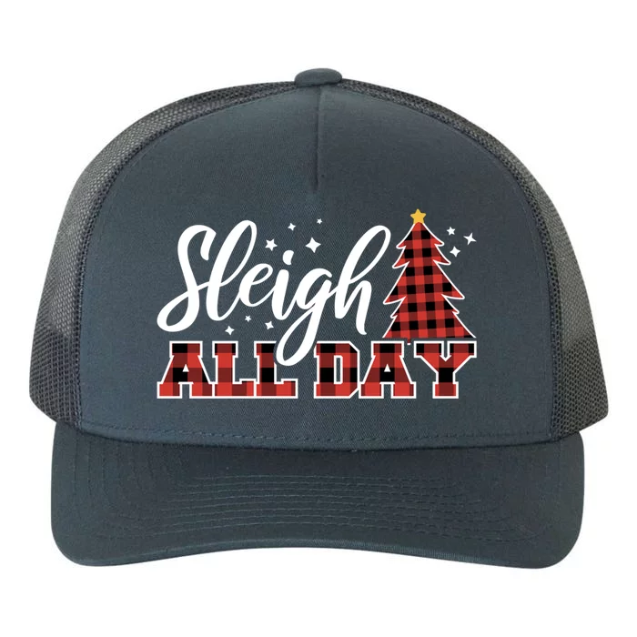 Sleigh All Day Embrace Winter Christmas Cheer Meaningful Gift Yupoong Adult 5-Panel Trucker Hat